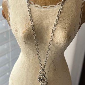 Judith Ripka Necklace Sterling Silver, Zirconia Heart Lock & Key CZ